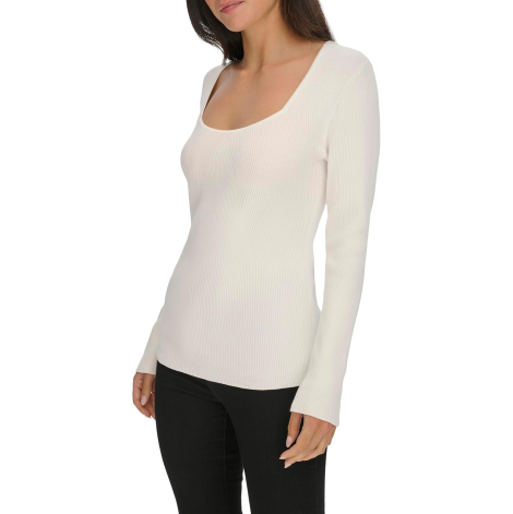Женский свитер Calvin Klein в рубчик 1159839258 (Молочный L)