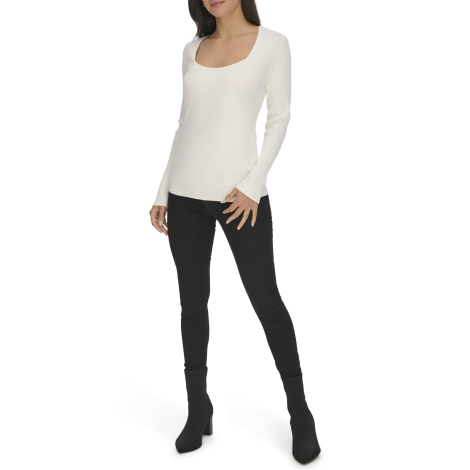 Женский свитер Calvin Klein в рубчик 1159839258 (Молочный L)