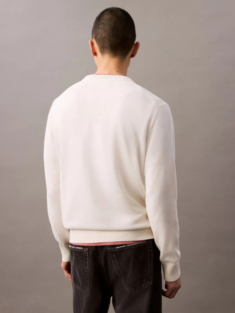 Мужской вязаный свитер Calvin Klein 1159839531 (Молочный XXL)