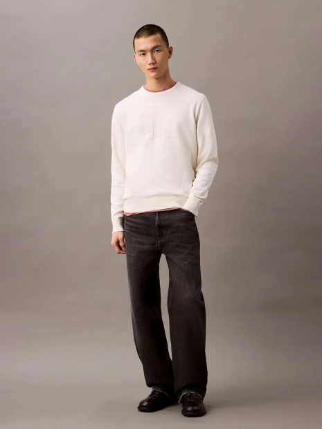 Мужской вязаный свитер Calvin Klein 1159839531 (Молочный XXL)