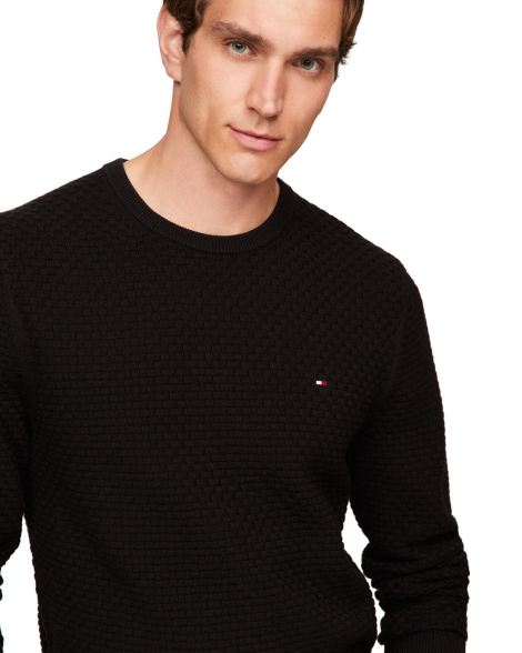 Мужской текстурный свитер Tommy Hilfiger 1159839815 (Черный XXL)