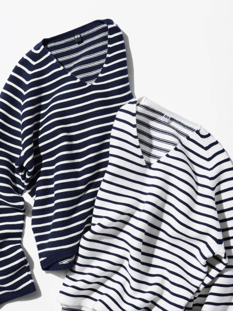 Вязаный свитер UNIQLO с 3D-плетением 1159840018 (Синий XL)