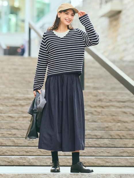 Вязаный свитер UNIQLO с 3D-плетением 1159840018 (Синий XL)
