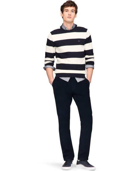 Чоловічий текстурний светр Tommy Hilfiger 1159840337 (Чорний/Молочний XXL)