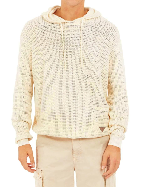 Чоловічий трикотажний светр GUESS з капюшоном 1159840700 (Молочний L)