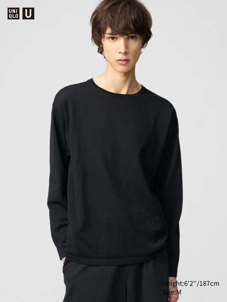 Светр легкий UNIQLO джемпер 1159841000 (Чорний 3XL)