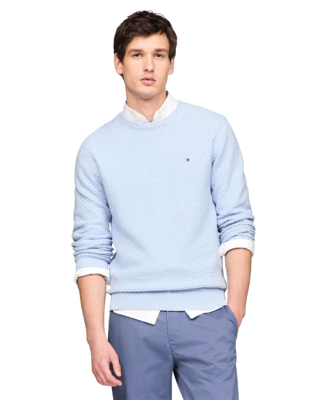 Мужской текстурный свитер Tommy Hilfiger 1159841405 (Голубой 3XL)