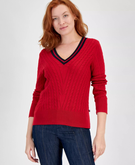 Женский свитер Tommy Hilfiger пуловер 1159841801 (Красный L)