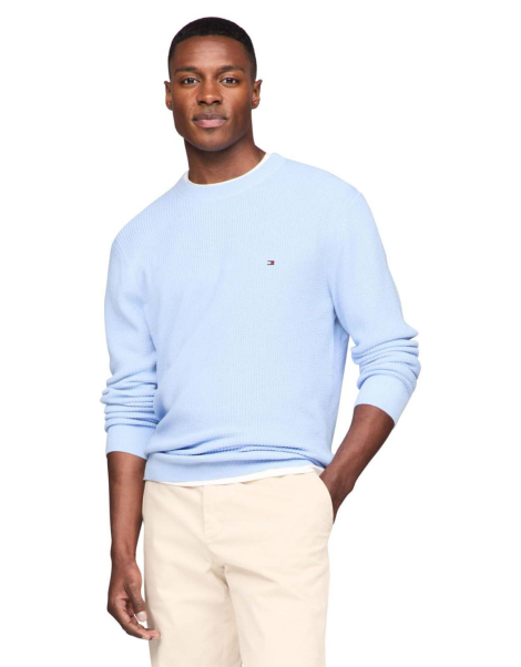 Мужской текстурный свитер Tommy Hilfiger 1159841847 (Голубой 4XL)