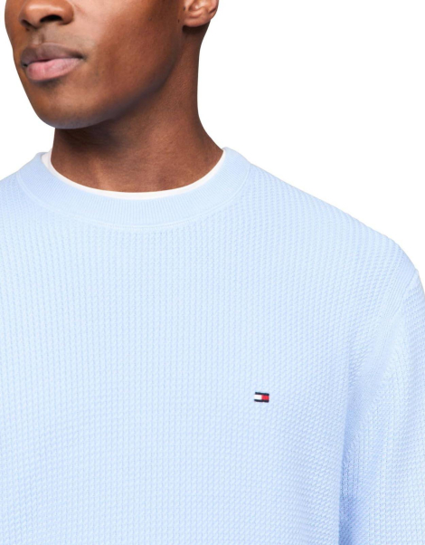 Мужской текстурный свитер Tommy Hilfiger 1159841847 (Голубой 4XL)