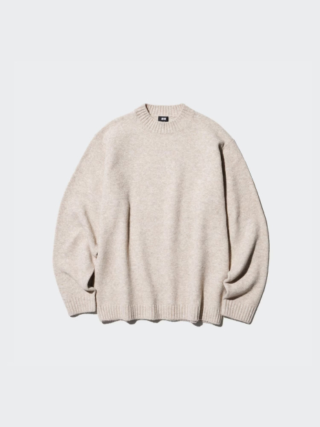 М'який светр UNIQLO із пряжі Soufflé 1159842498 (Бежевий 3XL)