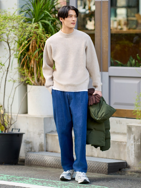 М'який светр UNIQLO із пряжі Soufflé 1159842498 (Бежевий 3XL)