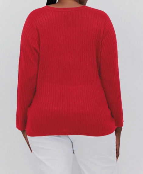 Женский свитер Tommy Hilfiger с блестящей нитью 1159844473 (Красный 2X)