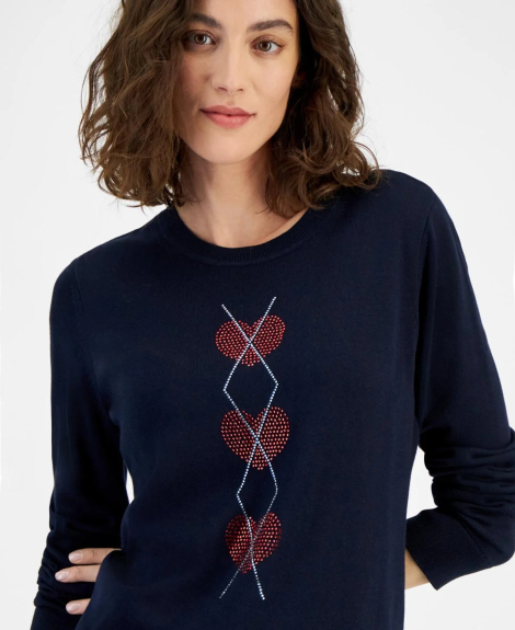 Женский свитер Tommy Hilfiger со стразами 1159844603 (Синий XS)