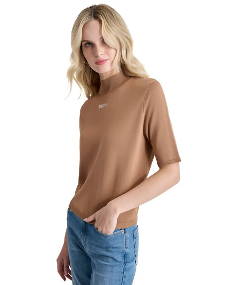 Свитер с коротким рукавом DKNY с логотипом 1159846109 (Коричневый L)