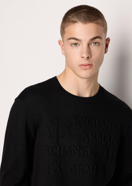 Мужской свитер Armani Exchange с логотипом 1159846711 (Черный XXL)