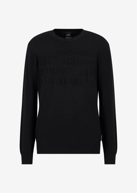 Мужской свитер Armani Exchange с логотипом 1159846711 (Черный XXL)