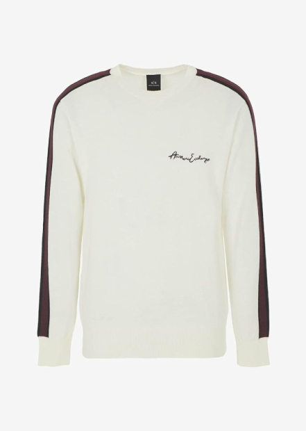 Чоловічий светр Armani Exchange з логотипом 1159847021 (Молочний S)
