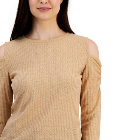 Женская кофта Tommy Hilfiger с открытыми плечами 1159848476 (Бежевый XXL)