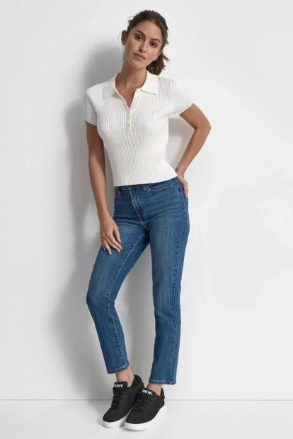 Свитер-поло DKNY с коротким рукавом 1159850342 (Белый XS)