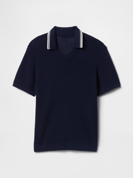 В'язане чоловіче поло GAP з короткими рукавами 1159850398 (Синій M)