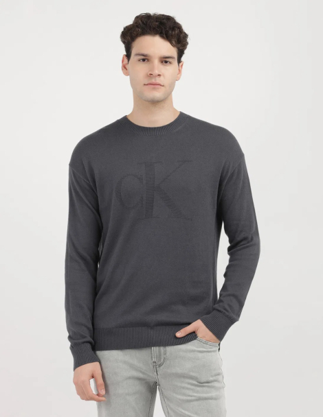 Чоловічий трикотажний светр Calvin Klein 1159850939 (Сірий XXL)