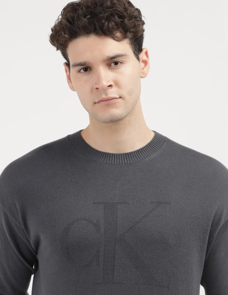 Чоловічий трикотажний светр Calvin Klein 1159850939 (Сірий XXL)