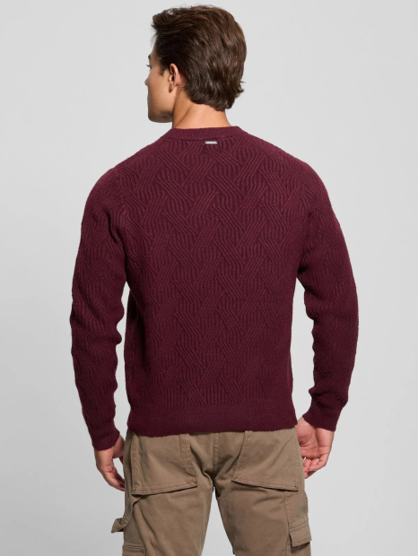 Чоловічий в'язаний светр GUESS 1159850966 (Бордовий XL)