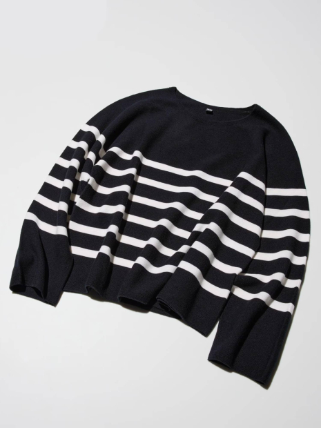 В'язаний светр UNIQLO з 3D-плетенням 1159851087 (Чорний S)