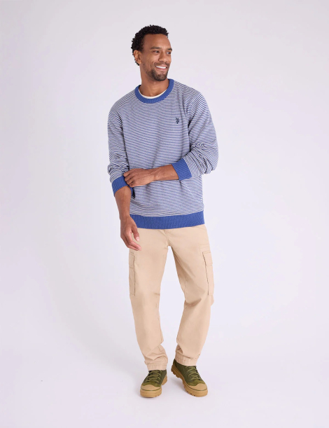 Мужской свитер U.S. Polo Assn с логотипом 1159851523 (Синий/Серый XL)