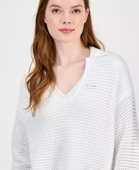 Женский свитер Tommy Hilfiger с воротником 1159851653 (Белый XS)