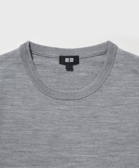 Вязаный свитер UNIQLO из шерсти 1159851975 (Серый 3XL)