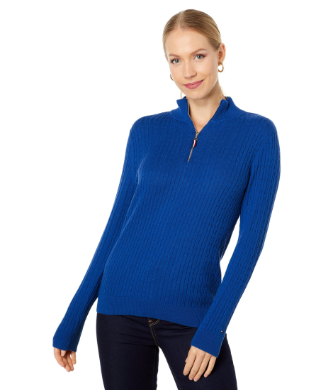 Женский свитер Tommy Hilfiger на полумолнии 1159852376 (Синий M)