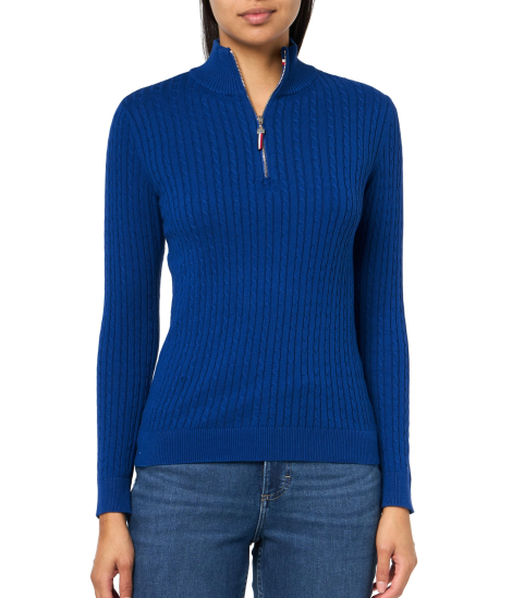 Женский свитер Tommy Hilfiger на полумолнии 1159852376 (Синий M)