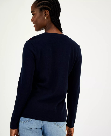 Жіночий легкий светр Tommy Hilfiger 1159853388 (Синій/Червоний XS)