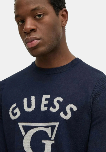 Чоловічий светр GUESS з логотипом 1159854049 (Синій XL)