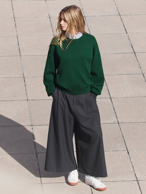 В'язаний светр UNIQLO з гладкої бавовни 1159854973 (Зелений XXL)