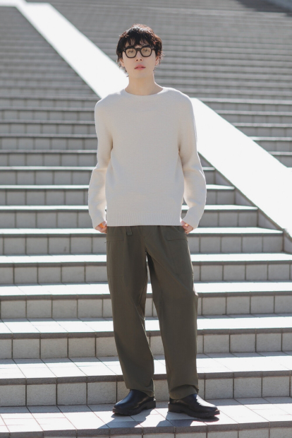 Текстурний 3D-в'язаний светр UNIQLO з круглим вирізом 1159855106 (Молочний XXL)