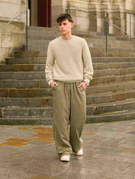 Текстурний 3D-в'язаний светр UNIQLO з круглим вирізом 1159855106 (Молочний XXL)