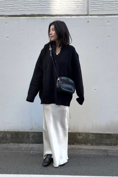 В'язаний светр із напівблискавкою UNIQLO Soufflé 1159855133 (Чорний XXL)