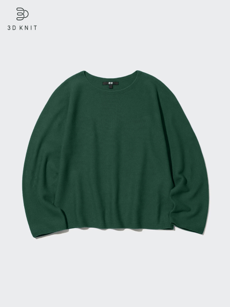 В'язаний светр UNIQLO з 3D-плетенням 1159855325 (Зелений S)