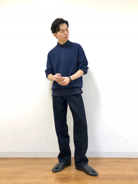 Текстурный 3D-вязаный свитер UNIQLO из бесшовной пряжи Soufflé 1159855782 (Синий M)