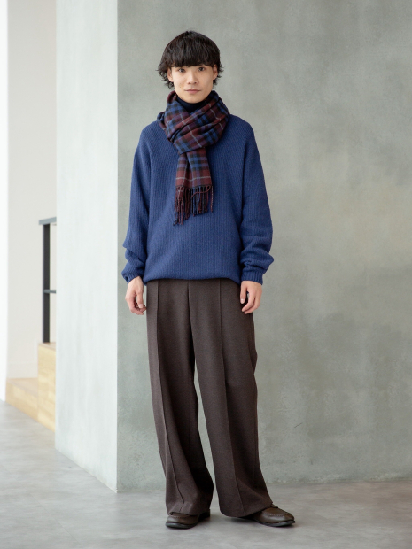 Текстурный 3D-вязаный свитер UNIQLO из бесшовной пряжи Soufflé 1159855782 (Синий M)