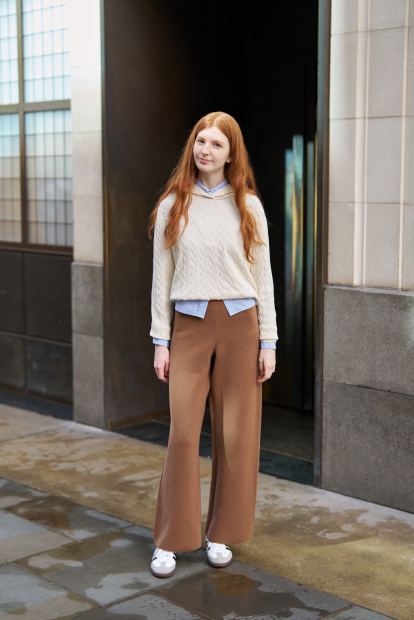 В'язаний светр UNIQLO з капюшоном 1159856214 (Молочний M)