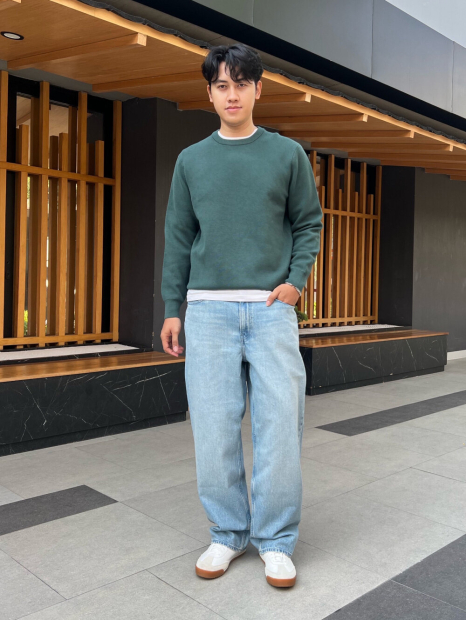 Вязаный свитер UNIQLO 1159856389 (Зеленый XXL)