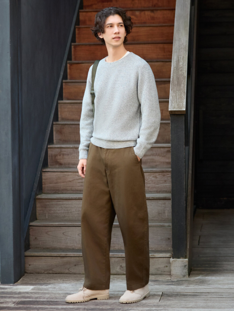 Текстурный 3D-вязаный свитер UNIQLO с круглым вырезом 1159856411 (Серый 3XL)