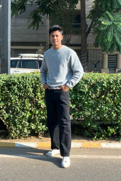 Текстурный 3D-вязаный свитер UNIQLO с круглым вырезом 1159856411 (Серый 3XL)