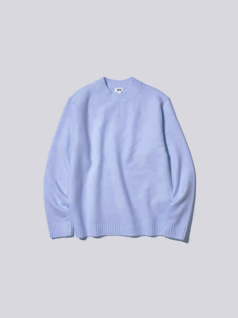 Вязаный свитер UNIQLO 1159856773 (Голубой XXL)