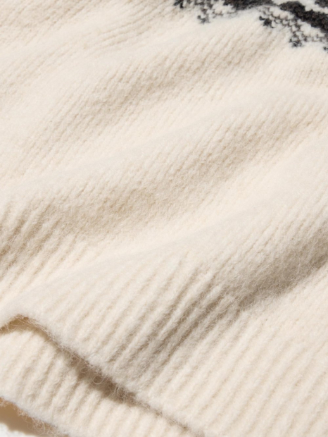 В'язаний светр UNIQLO з візерунком 1159857543 (Молочний M)