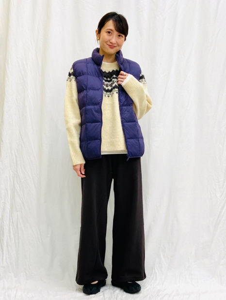 В'язаний светр UNIQLO з візерунком 1159857543 (Молочний M)